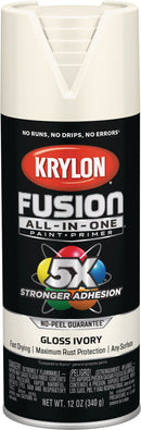 WL01 Krylon Krylon Fusion All-In-One Gloss Spray Paint & Primer, Ivory