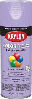 WL01 Krylon Krylon ColorMaxx12 Oz. Gloss Spray Paint, Gum Drop