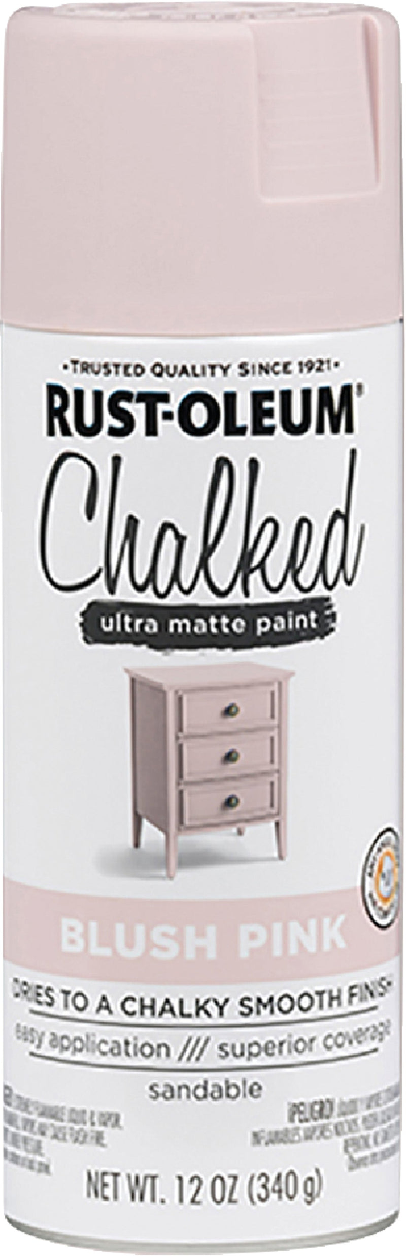 WL01 Rust-Oleum Rust-Oleum Chalked 12 Oz. Ultra Matte Spray Paint, Blush Pink