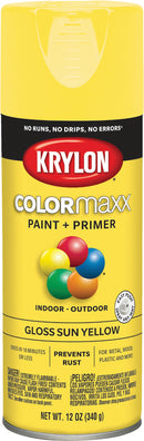 WL01 Krylon Krylon ColorMaxx 12 Oz. Gloss Spray Paint, Sun Yellow