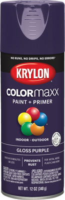 WL01 Krylon Krylon ColorMaxx 12 Oz. Gloss Spray Paint, Purple