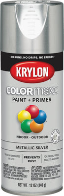 WL01 Krylon Krylon ColorMaxx 11 Oz. Metallic Gloss Spray Paint, Silver