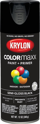 WL01 Krylon Krylon ColorMaxx 12 Oz. Semi-Gloss Spray Paint, Black