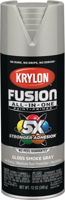 WL01 Krylon Krylon Fusion All-In-One Gloss Spray Paint & Primer, Smoke Gray