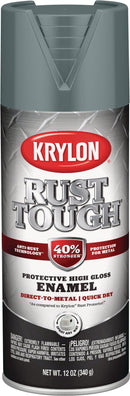 WL01 Krylon Krylon Rust Tough 12 Oz. Gloss Alkyd Enamel Spray Paint, Machinery Gray