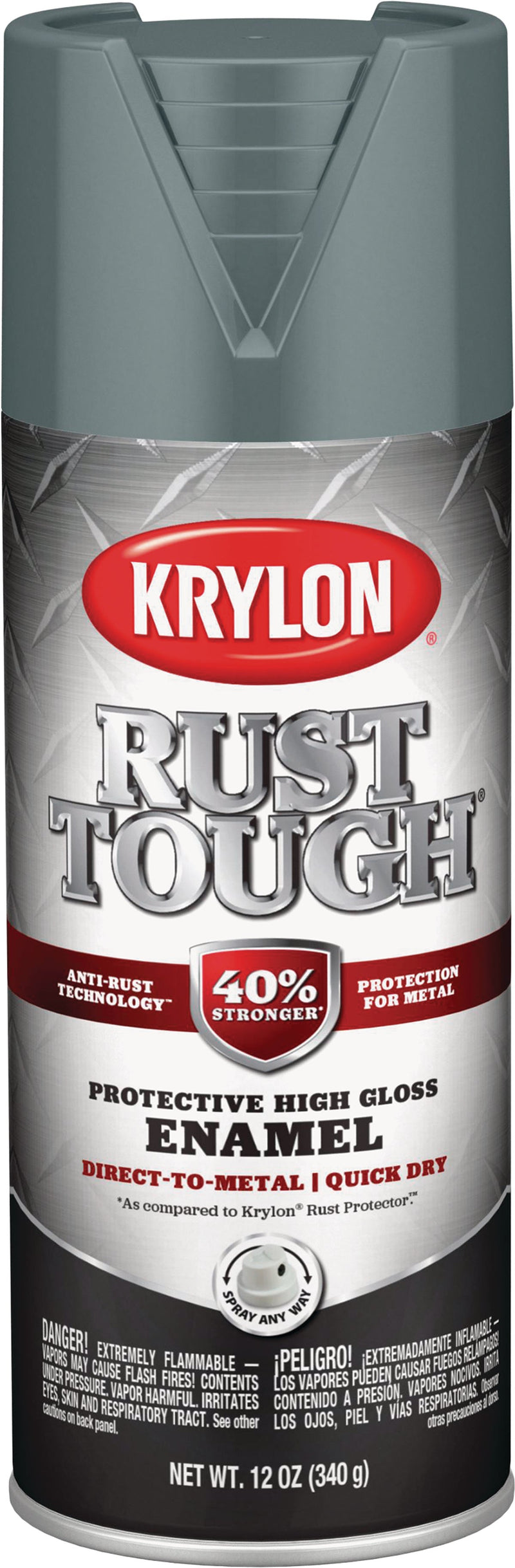 WL01 Krylon Krylon Rust Tough 12 Oz. Gloss Alkyd Enamel Spray Paint, Machinery Gray