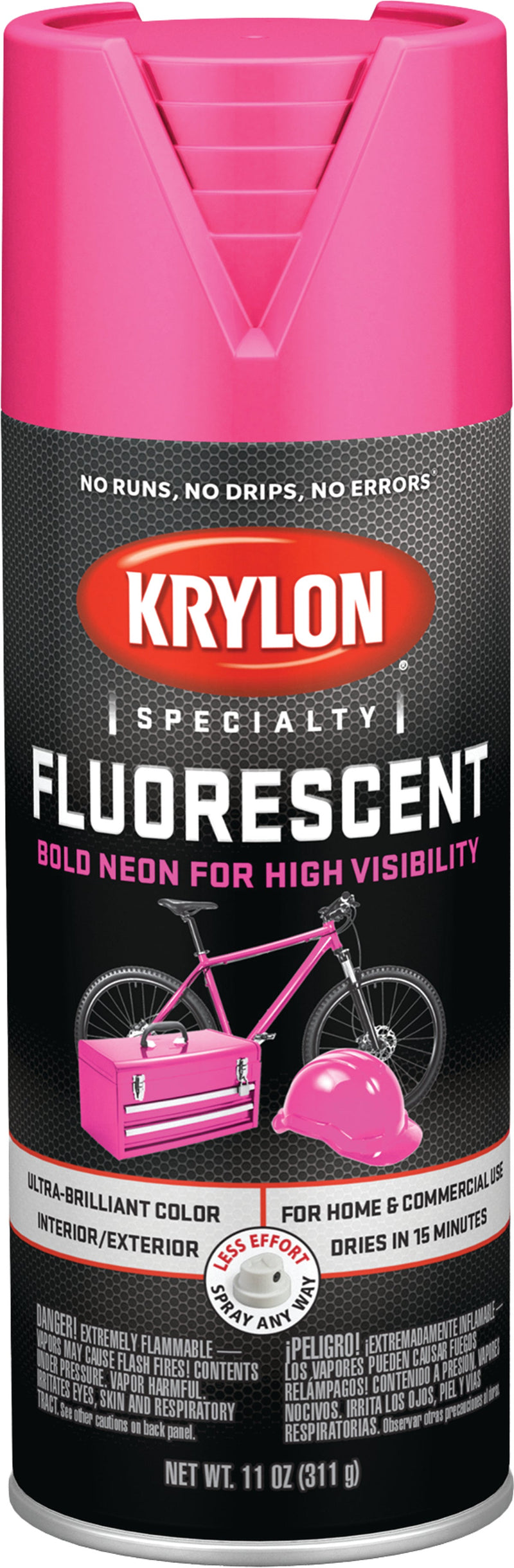 WL01 Krylon Krylon 11 Oz. Fluorescent Spray Paint, Cerise Pink