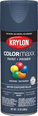 WL01 Krylon Krylon ColorMaxx 12 Oz. Satin Spray Paint, Oxford Blue