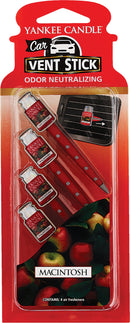 WL01 Yankee Candle Yankee Candle Vent Stick Car Air Freshener, MacIntosh (4-Pack)