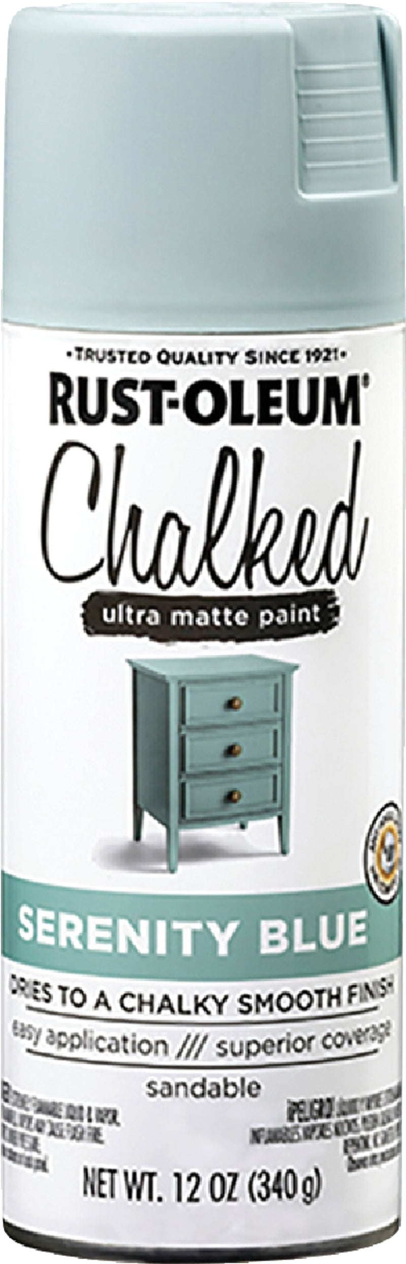 WL01 Rust-Oleum Rust-Oleum Chalked 12 Oz. Ultra Matte Spray Paint, Serenity Blue