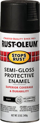 WL01 Rust-Oleum Rust-Oleum Stops Rust Semi-Gloss Black 12 Oz. Anti-Rust Spray Paint