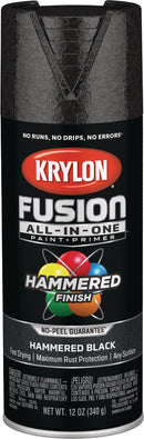 WL01 Krylon Krylon Fusion All-In-One Hammered Spray Paint & Primer, Black