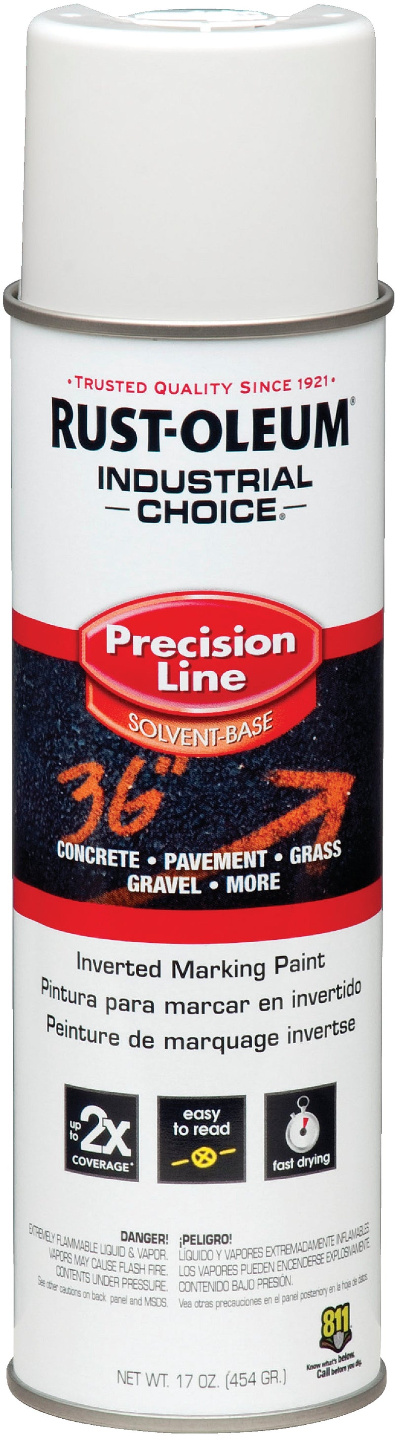 WL01 Rust-Oleum Rust-Oleum Industrial Choice White 17 Oz. Inverted Marking Spray Paint