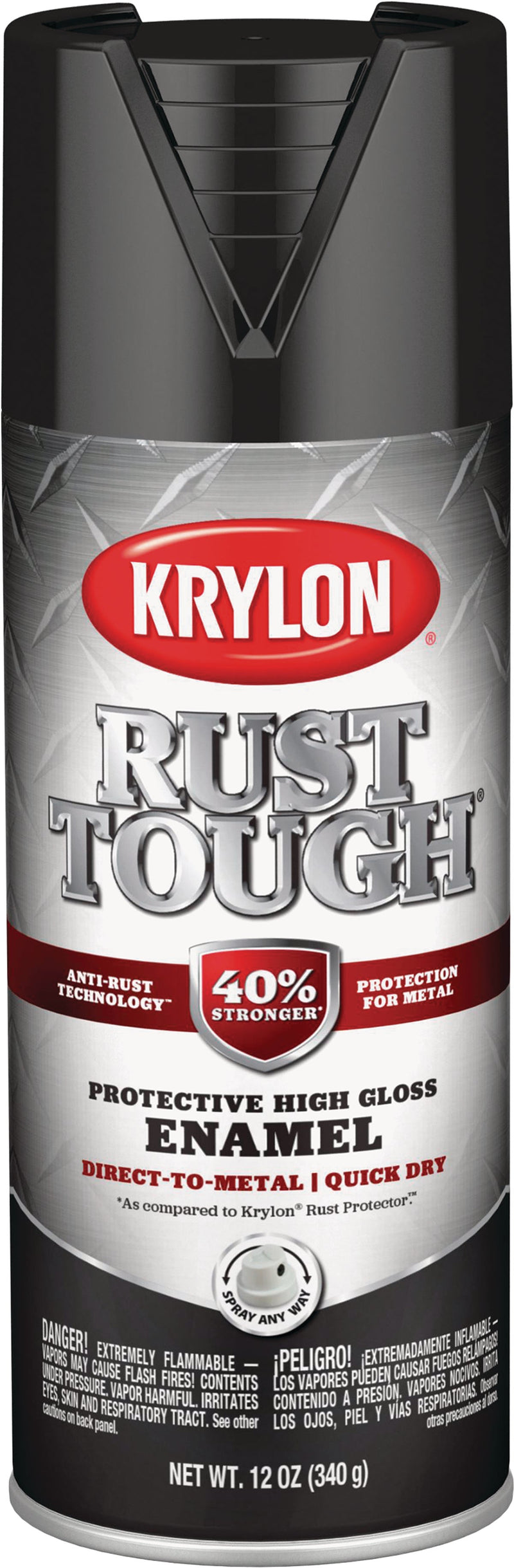 WL01 Krylon Krylon Rust Tough 12 Oz. Gloss Alkyd Enamel Spray Paint, Black