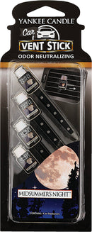 WL01 Yankee Candle Yankee Candle Vent Stick Car Air Freshener, Midsummer's Night (4-Pack)
