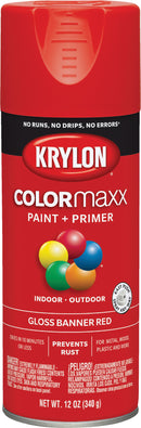 WL01 Krylon Krylon ColorMaxx 12 Oz. Gloss Spray Paint, Banner Red