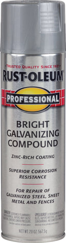 WL01 Rust-Oleum Rust-Oleum Professional 20 Oz. Flat Galvanizing Compound Spray Paint, Bright Galvanized