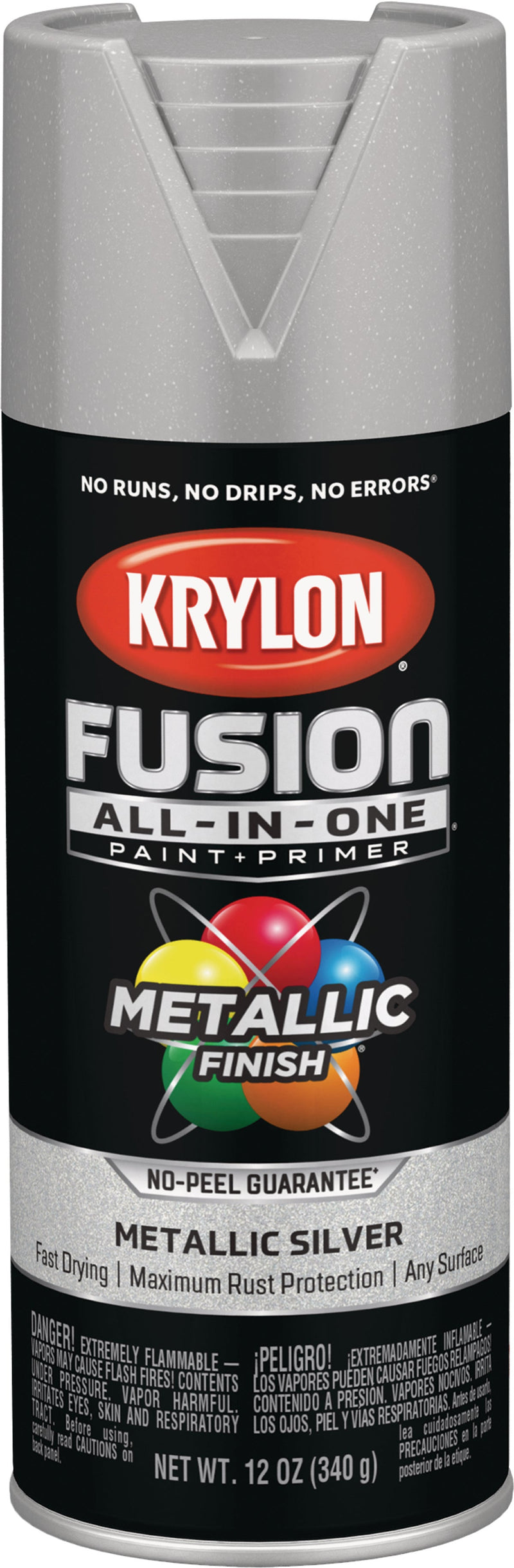 WL01 Krylon Krylon Fusion All-In-One Metallic Spray Paint & Primer, Silver