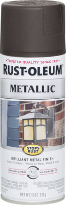 WL01 Rust-Oleum Rust-Oleum Stops Rust 11 Oz. Metallic Satin Spray Paint, Oil Rubbed Bronze