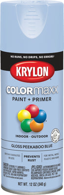 WL01 Krylon Krylon ColorMaxx 12 Oz. Gloss Spray Paint, Peekaboo Blue