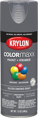 WL01 Krylon Krylon ColorMaxx 12 Oz. Gloss Spray Paint, Smoke Gray