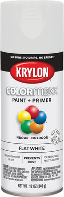 WL01 Krylon Krylon ColorMaxx 12 Oz. Flat Spray Paint, White