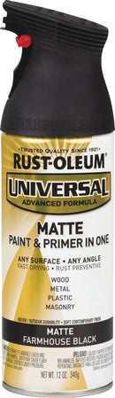 WL01 Rust-Oleum Rust-Oleum Universal 12 Oz. Matte Farmhouse Black Paint