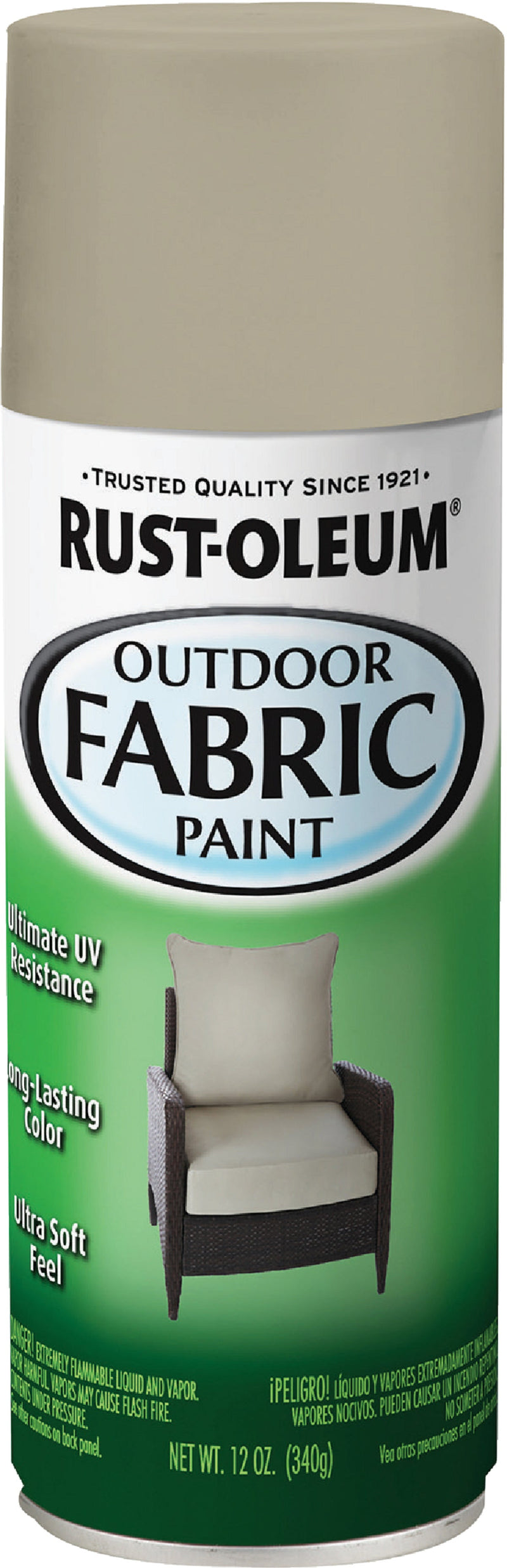 WL01 Rust-Oleum Rust-Oleum 12 Oz. Flat/Matte Outdoor Fabric Spray Paint, Medium Gray