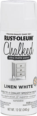 WL01 Rust-Oleum Rust-Oleum Chalked 12 Oz. Ultra Matte Spray Paint, Linen White