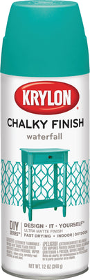 WL01 Krylon Krylon CHALKY FINISH 12 Oz. Ultra Matte Chalk Spray Paint, Waterfall