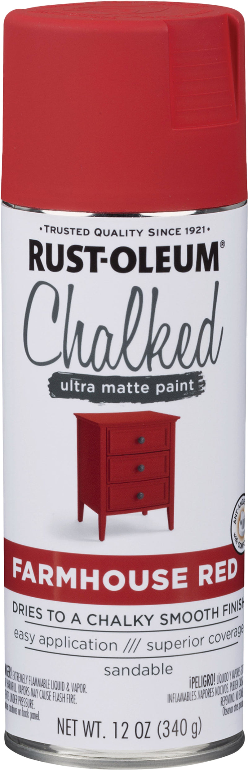 WL01 Rust-Oleum Rust-Oleum Chalked 12 Oz. Ultra Matte Farmhouse Red Chalk Spray Paint