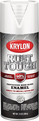WL01 Krylon Krylon Rust Tough 12 Oz. Gloss Alkyd Enamel Spray Paint, White