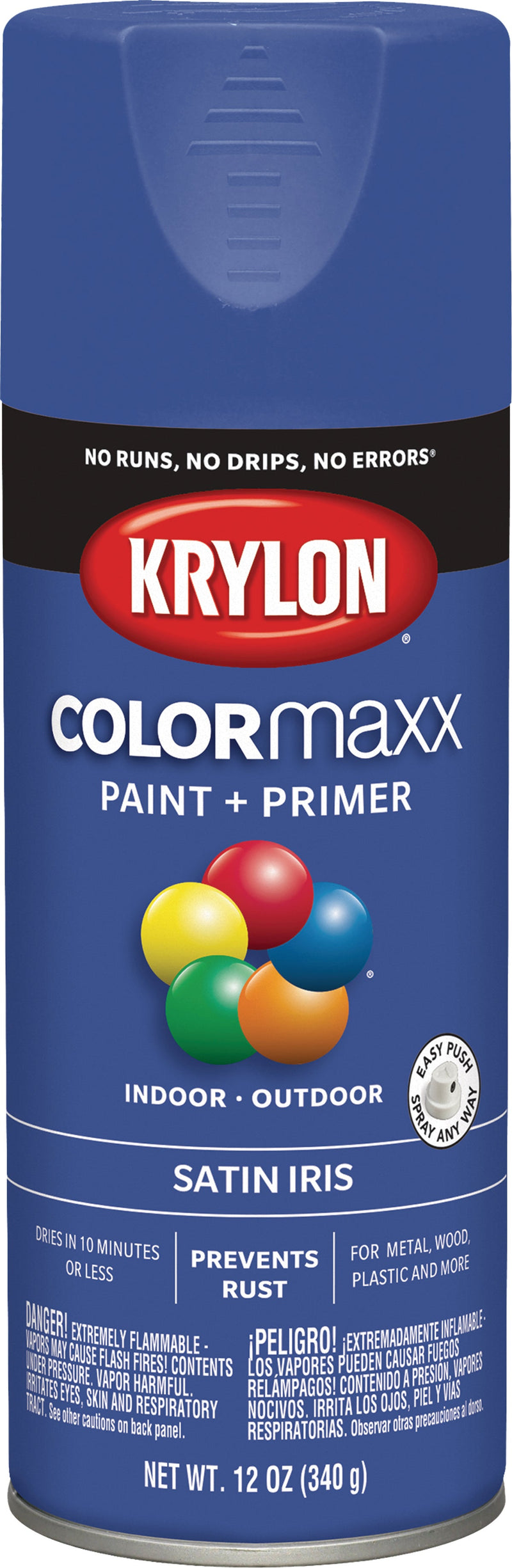 WL01 Krylon Krylon Colormaxx Satin Spray Paint & Primer, Iris