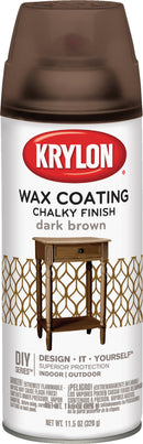 WL01 Krylon Krylon CHALKY FINISH 11.5 Oz. Subtle Wax Coating Spray Paint, Dark Brown