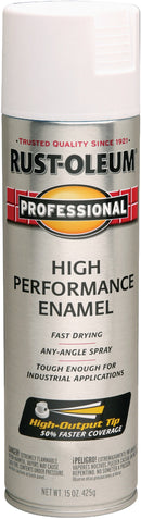 WL01 Rust-Oleum Rust-Oleum Professional Fast Dry 15 Oz. Flat High Performance Enamel Spray Paint, White