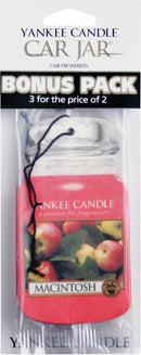 WL01 Yankee Candle Yankee Candle Car Jar Classic Car Air Freshener, MacIntosh (Bonus 3-Pack)