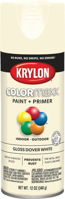 WL01 Krylon Krylon ColorMaxx 12 Oz. Gloss Spray Paint, Dover White