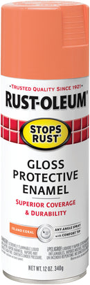 WL01 Rust-Oleum Rust-Oleum Stops Rust Gloss Island Coral 12 Oz. Protective Enamel Spray Paint
