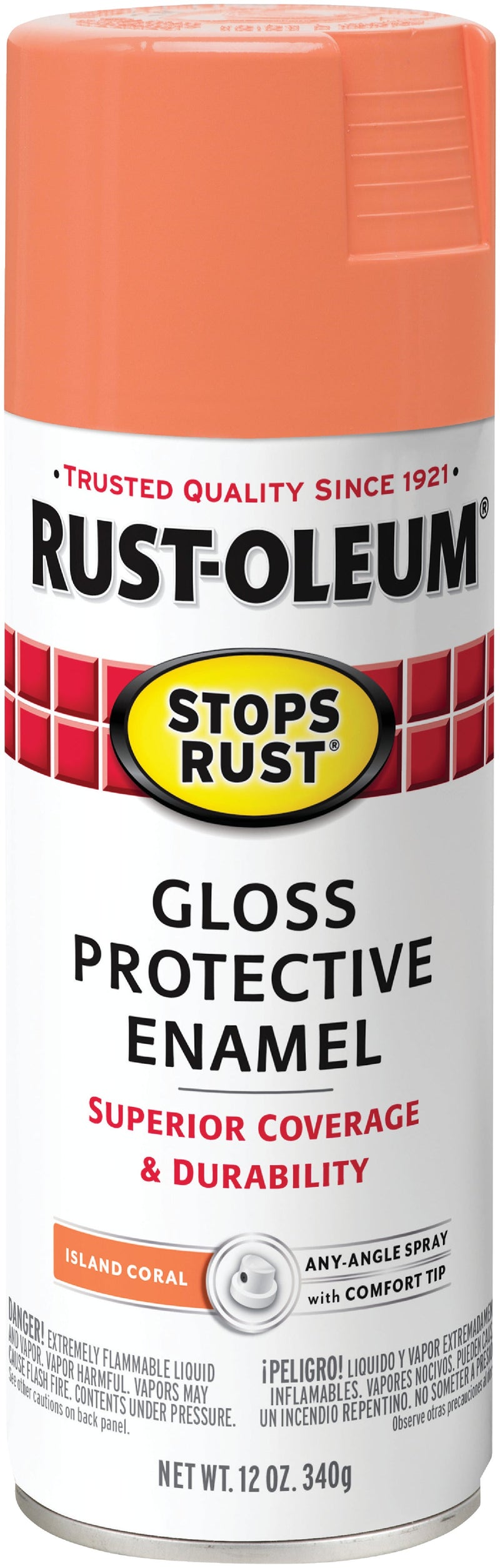 WL01 Rust-Oleum Rust-Oleum Stops Rust Gloss Island Coral 12 Oz. Protective Enamel Spray Paint