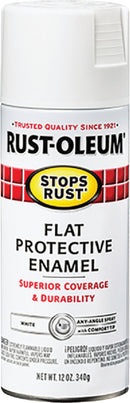 WL01 Rust-Oleum Rust-Oleum Stops Rust White Flat 12 Oz. Anti-Rust Spray Paint