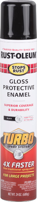 WL01 Rust-Oleum Rust-Oleum Stops Rust 24 Oz. Gloss Black Turbo Spray Paint