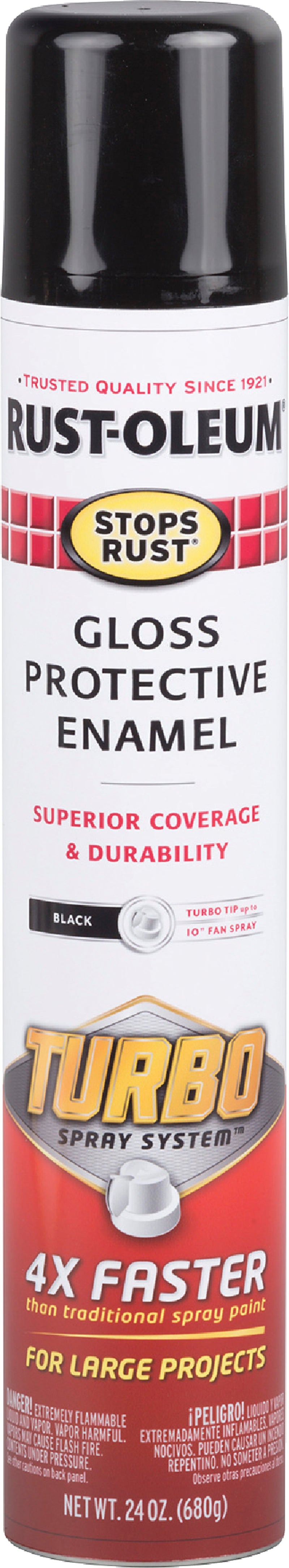 WL01 Rust-Oleum Rust-Oleum Stops Rust 24 Oz. Gloss Black Turbo Spray Paint