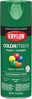 WL01 Krylon Krylon ColorMaxx 12 Oz. Gloss Spray Paint, Emerald Green
