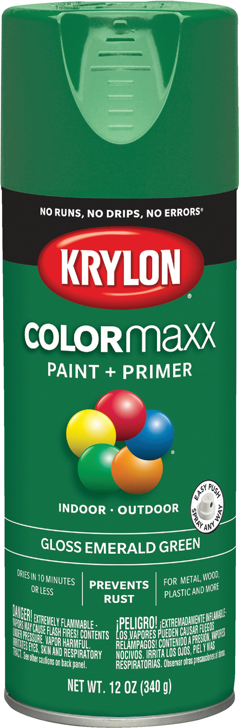 WL01 Krylon Krylon ColorMaxx 12 Oz. Gloss Spray Paint, Emerald Green