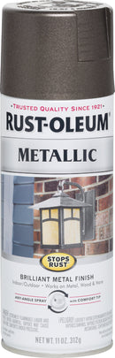 WL01 Rust-Oleum Rust-Oleum Stops Rust 11 Oz. Metallic Satin Spray Paint, Dark Bronze