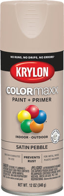 WL01 Krylon Krylon ColorMaxx 12 Oz. Satin Spray Paint, Pebble