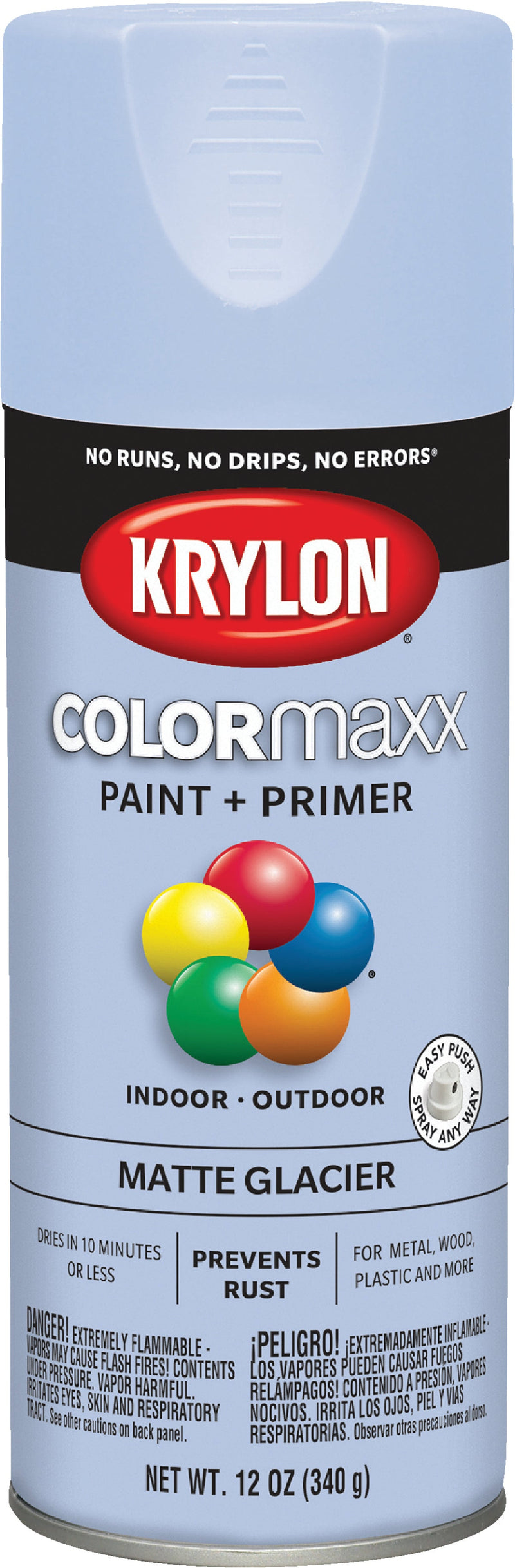 WL01 Krylon Krylon ColorMaxx 12 Oz. Matte Paint + Primer Spray Paint, Glacier