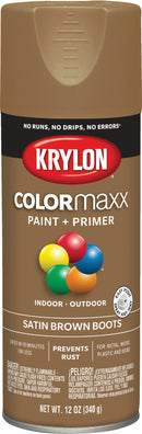 WL01 Krylon Krylon ColorMaxx 12 Oz. Satin Spray Paint, Brown Boots