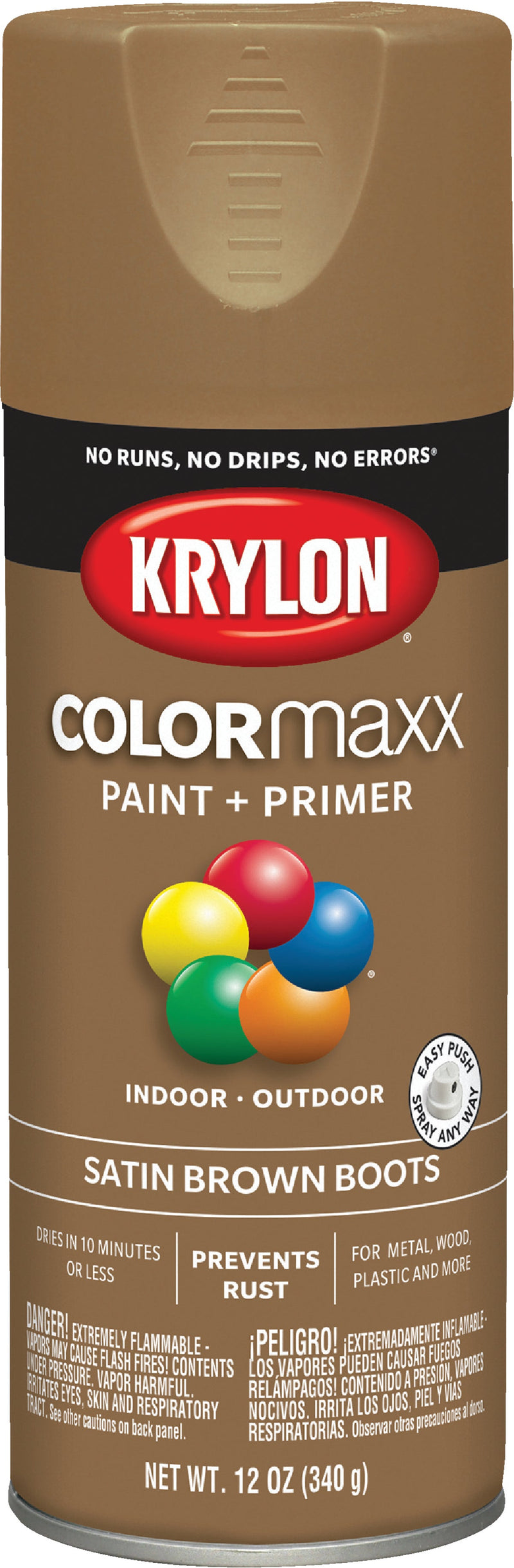 WL01 Krylon Krylon ColorMaxx 12 Oz. Satin Spray Paint, Brown Boots