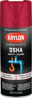 WL01 Krylon Krylon OSHA 12 Oz. Gloss Spray Paint, Safety Red